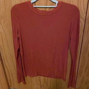 Long sleeve ribbed top. Burnt orange. Size small